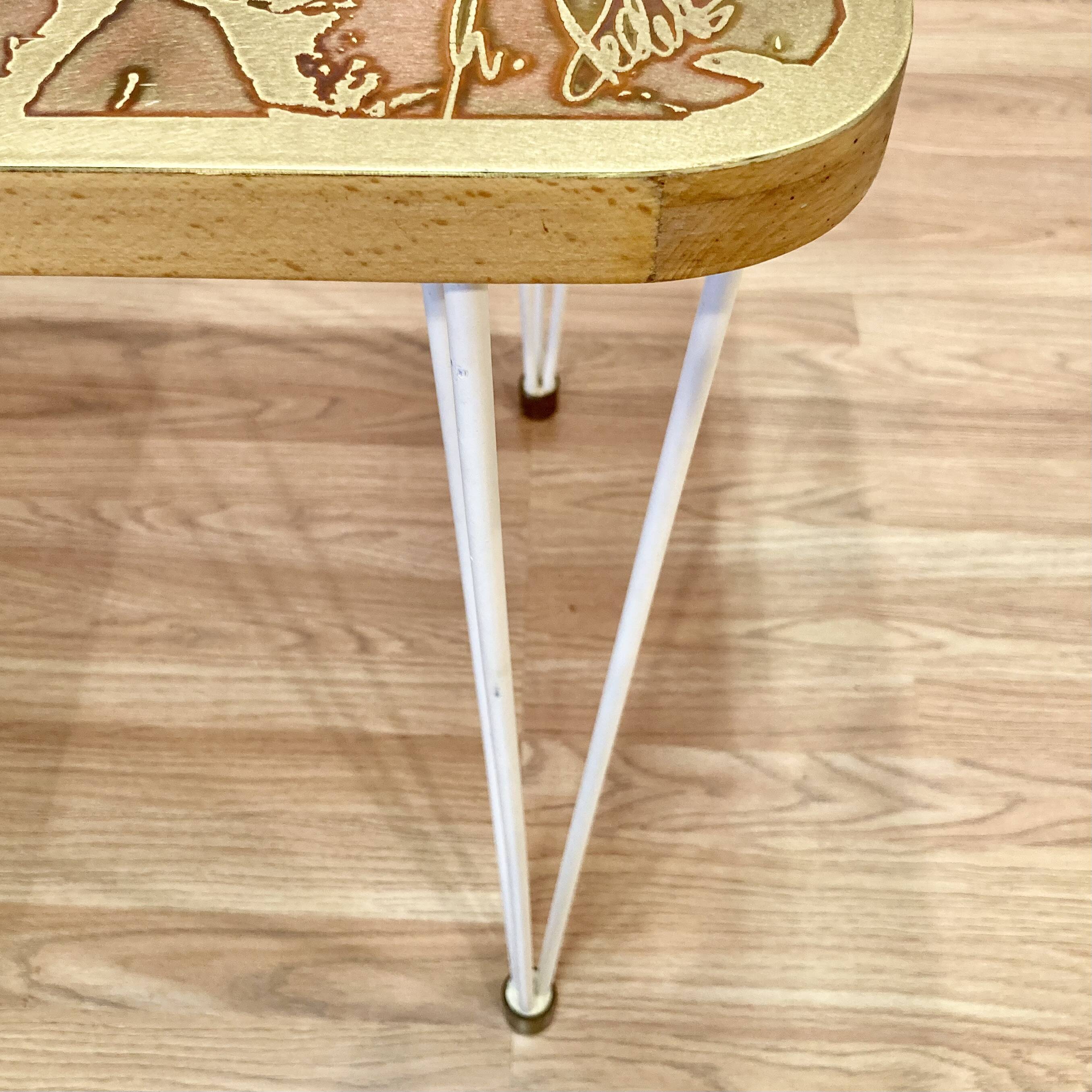 HIGH DESIGN TABLE WITH SCANDINAVIAN SIGNATURE 1950.