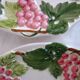 2 vintage barbotine grapes plates signed Francesco Guarino