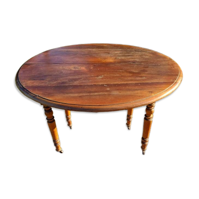 Table extensible 6 pieds en noyer, XIXème s.