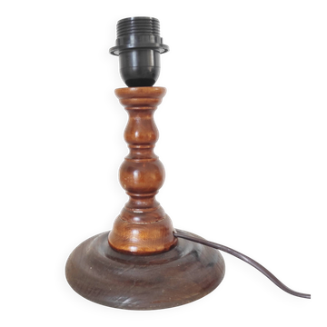 Turned wooden lamp base