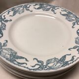 Set of 8 plates Longwy Tournefeuille