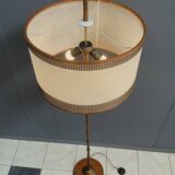Bamboo look floorlamp large white shade