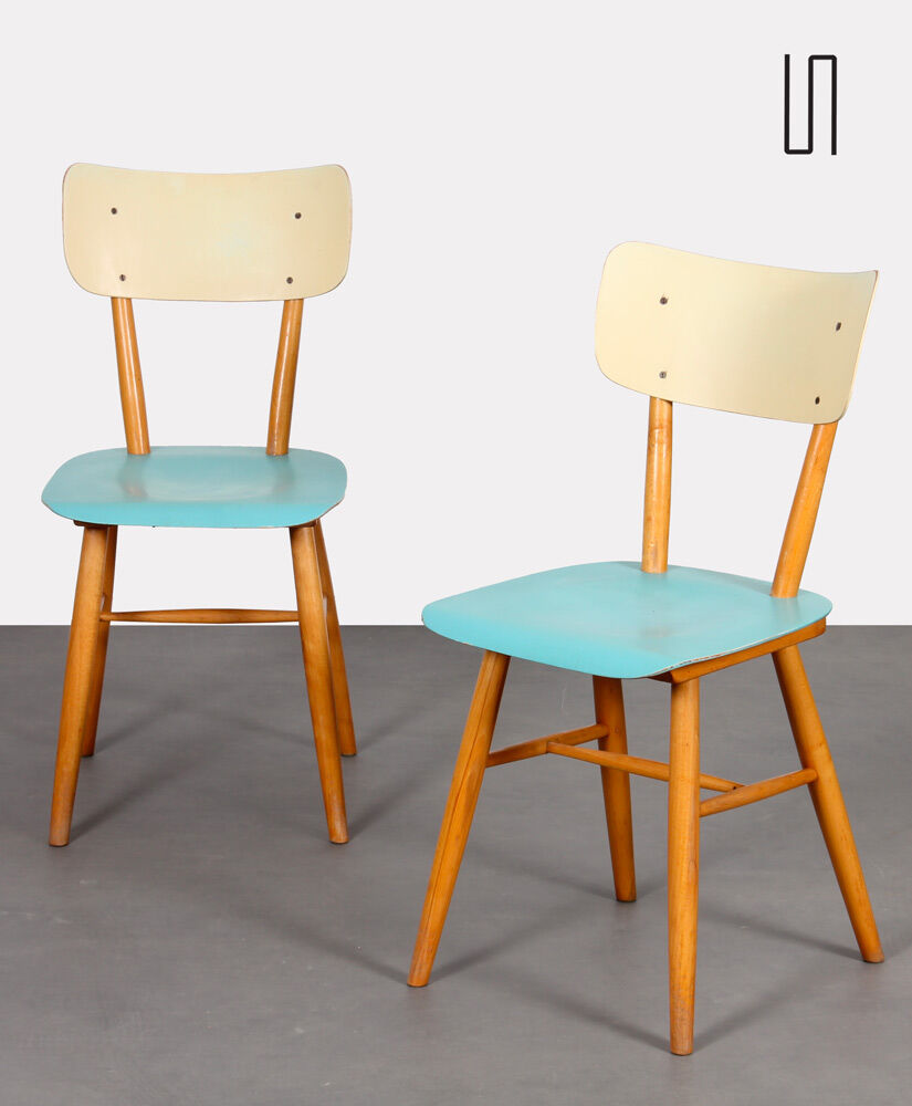 Paire de chaises pour l'éditeur tchèque Ton, 1960