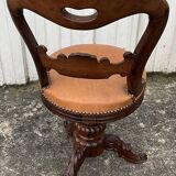 Mid-19th century solid walnut harpist's chair