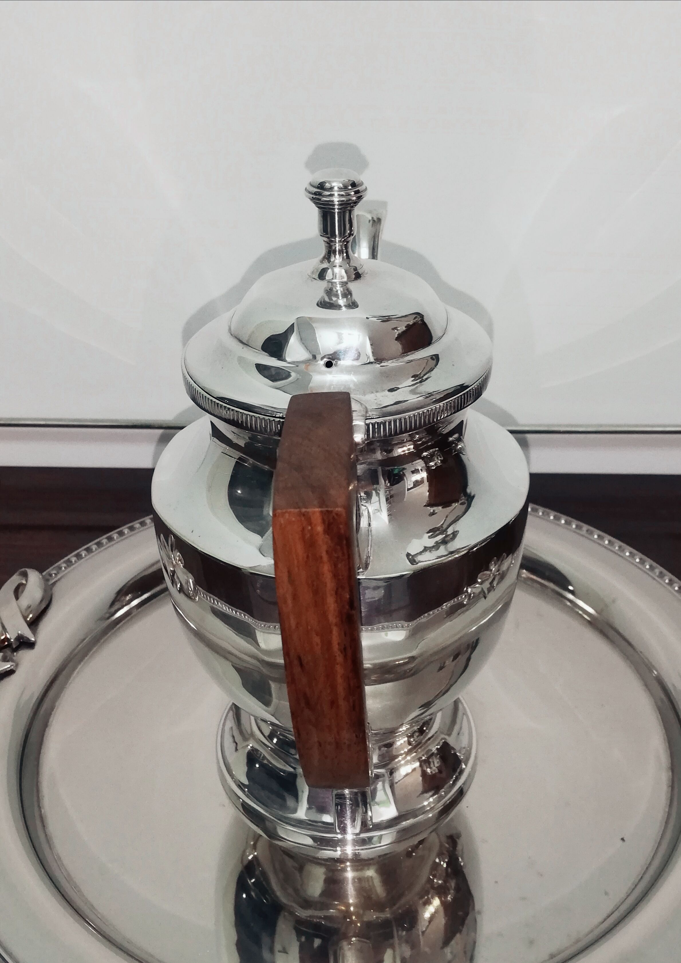 Art Deco style silver metal coffee service