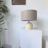 Barbi Ivory and Gold Ceramic Spherical Table Lamp