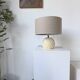 Barbi Ivory and Gold Ceramic Spherical Table Lamp