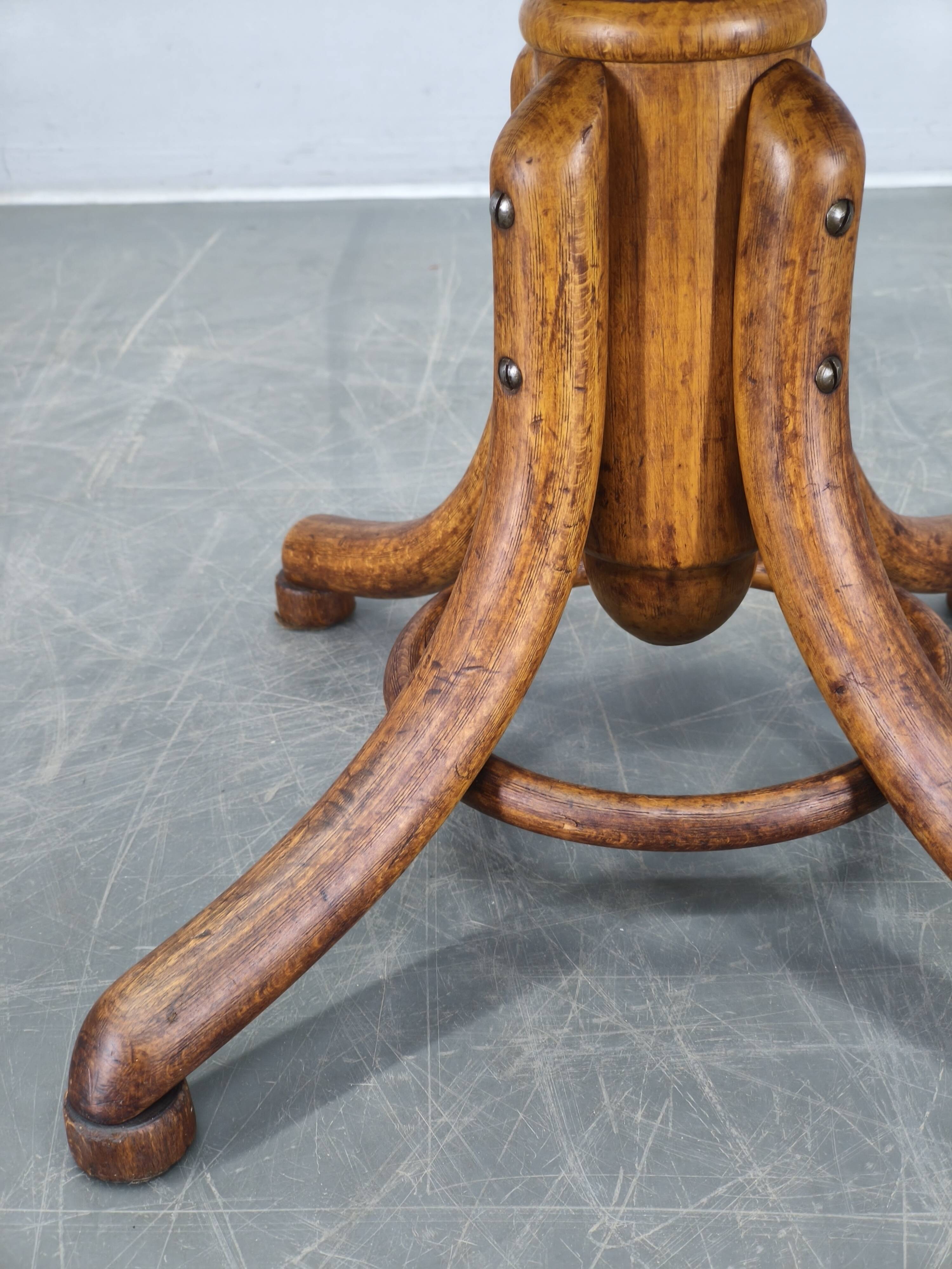 Thonet Bentwood Swivel Piano Stool, Czechoslovakia 1930s