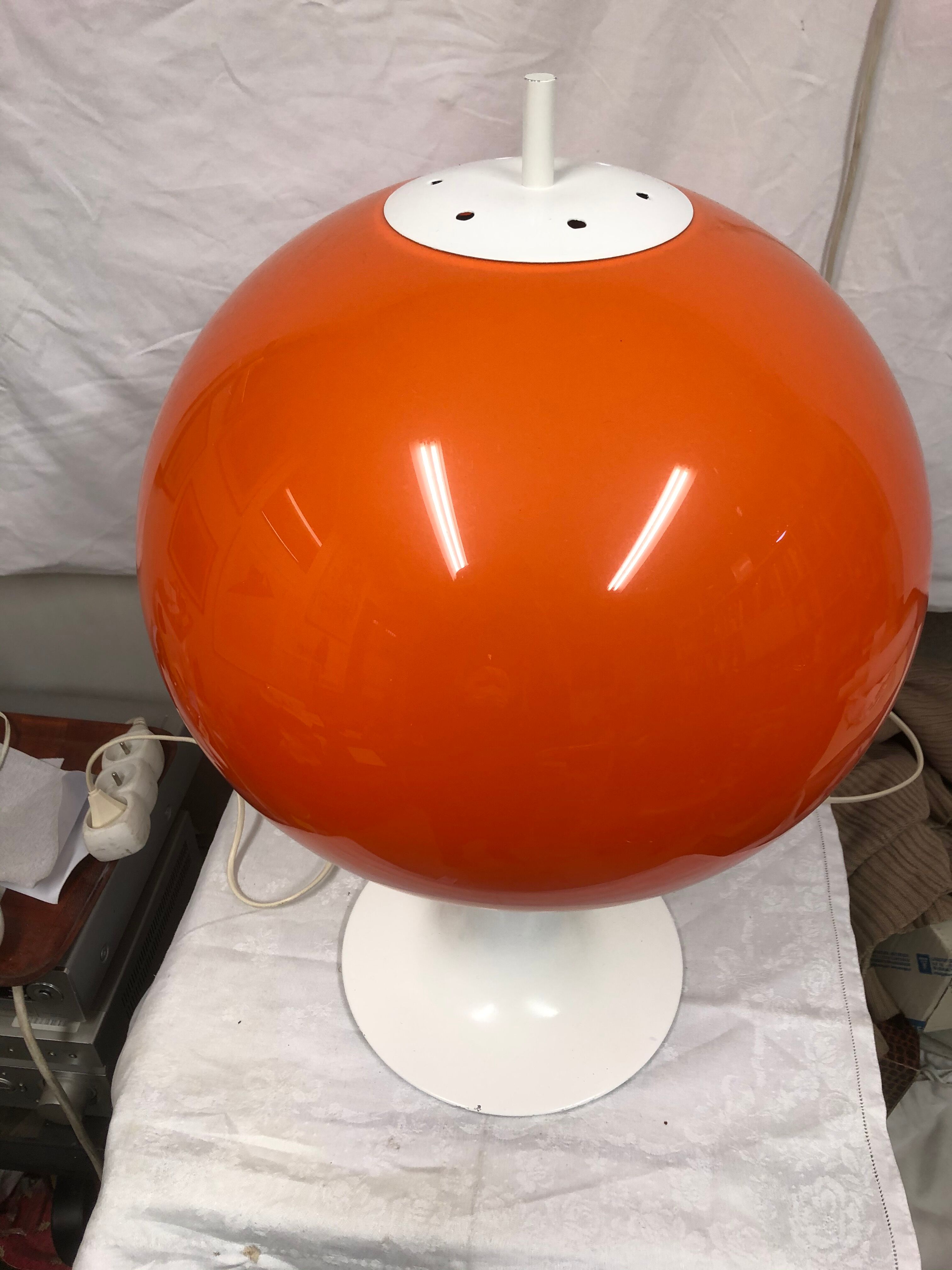 Lampe champignon orange design années 70