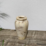 Onyx vase veins white marble beige art deco