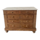 Sandblasted chest of drawers with white marble top