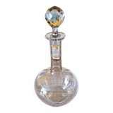 Guilloché crystal wine carafe (engraved) - early 1900s