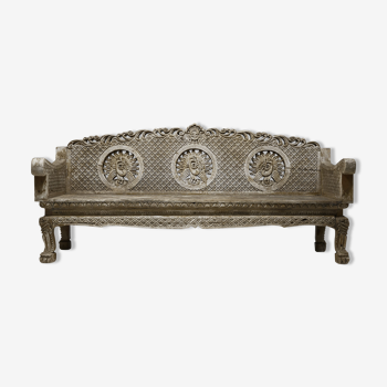 Banc art nouveau en bois hollandais - années 1890