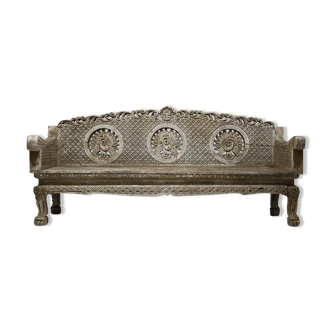 Dutch Wooden Art Nouveau Bench - 1890's