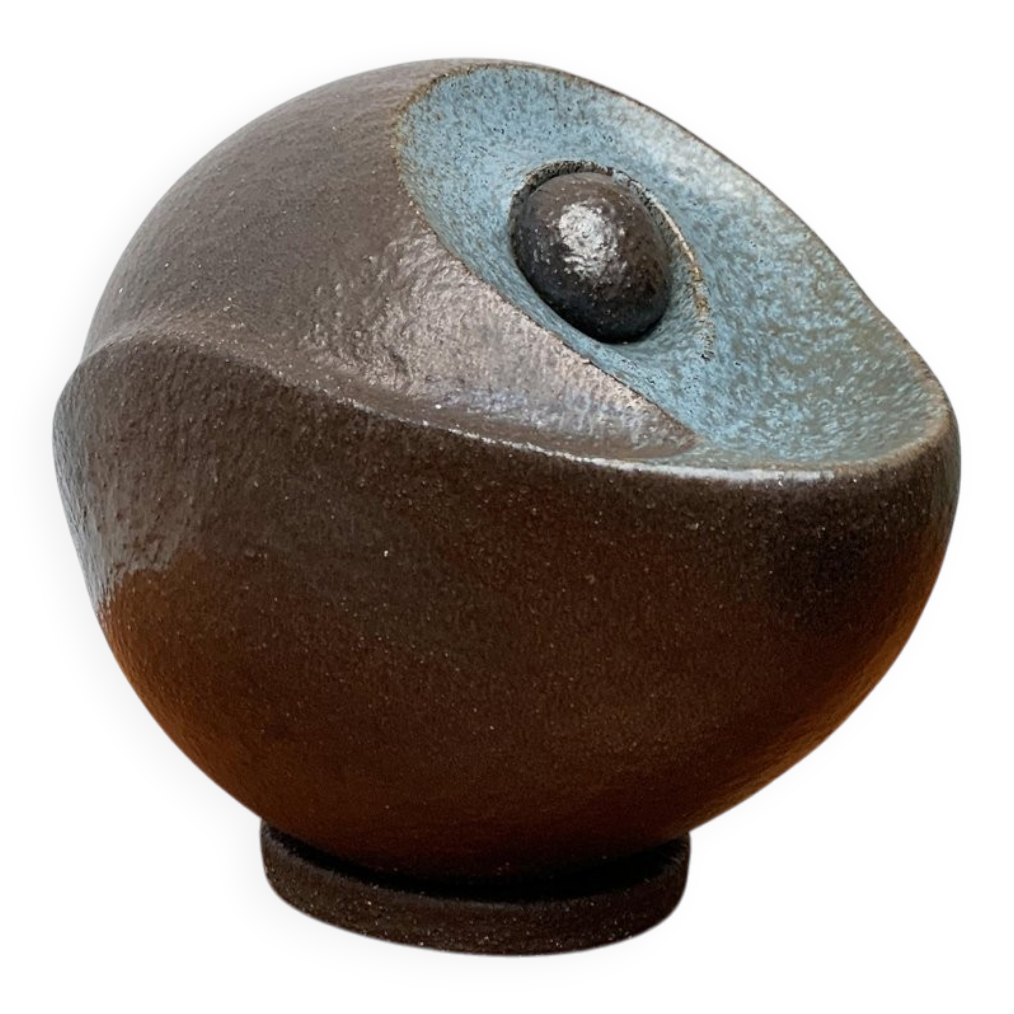 Sculpture d'art en poterie de studio brutaliste du milieu du siècle, années 1960