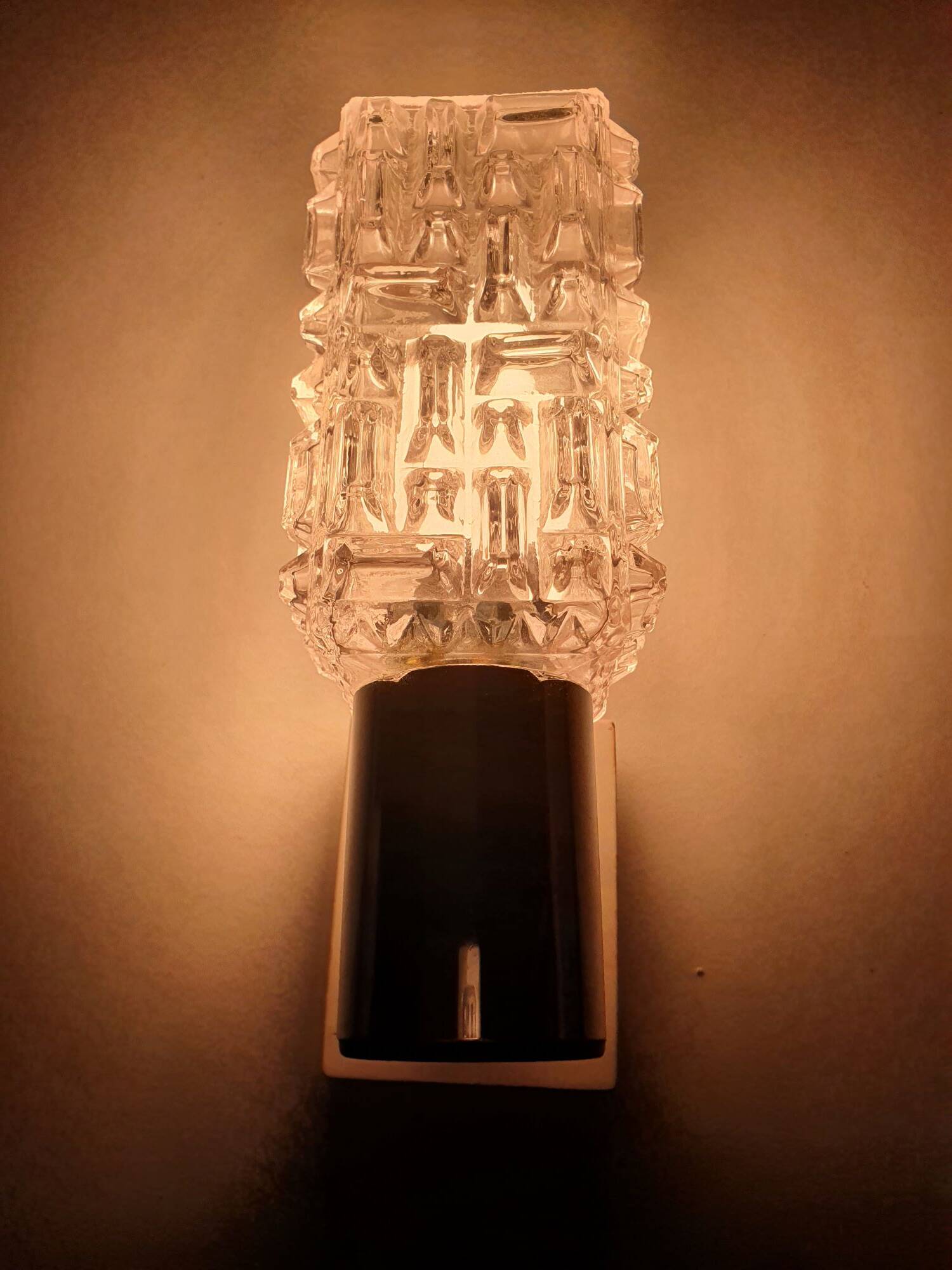 Four vintage chrome wall lights with square globes, Italian Targetti, 1970s