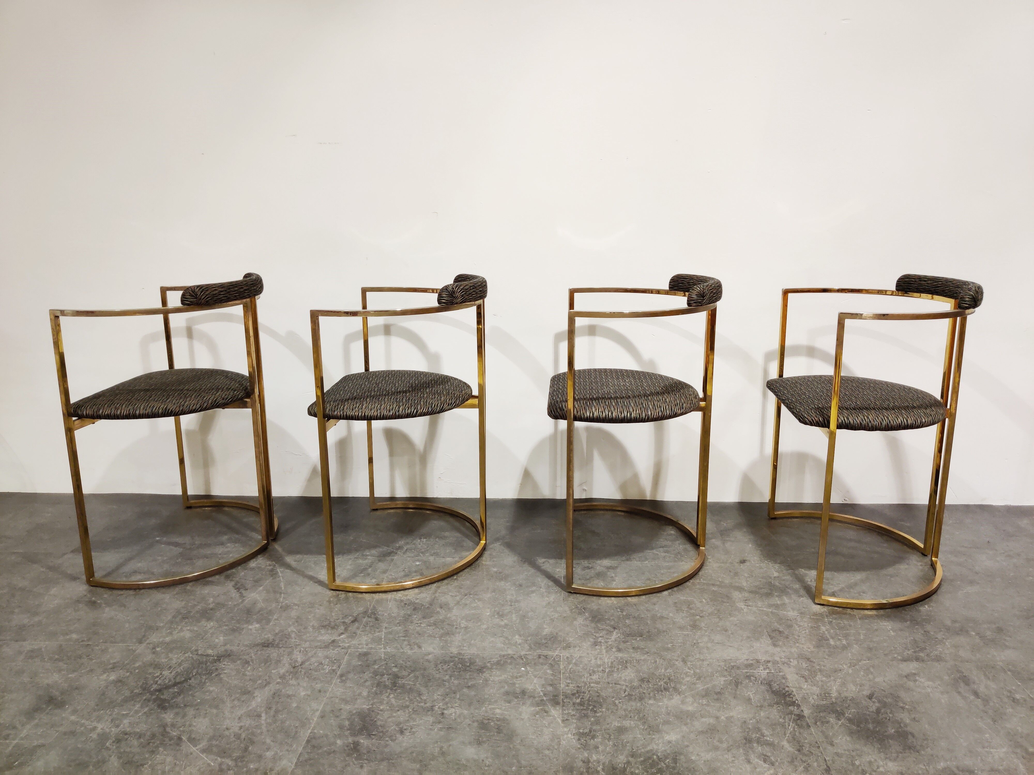 Vintage brass dining room set by Belgochrom, 1970s