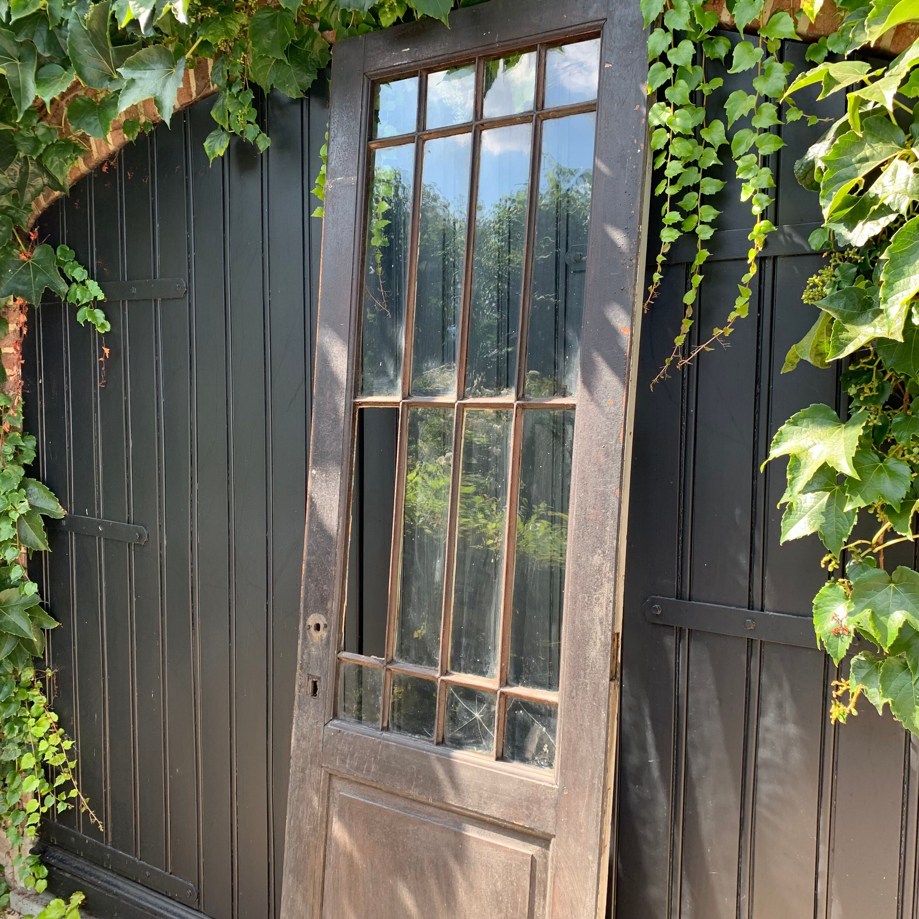 Wood and steel workshop door