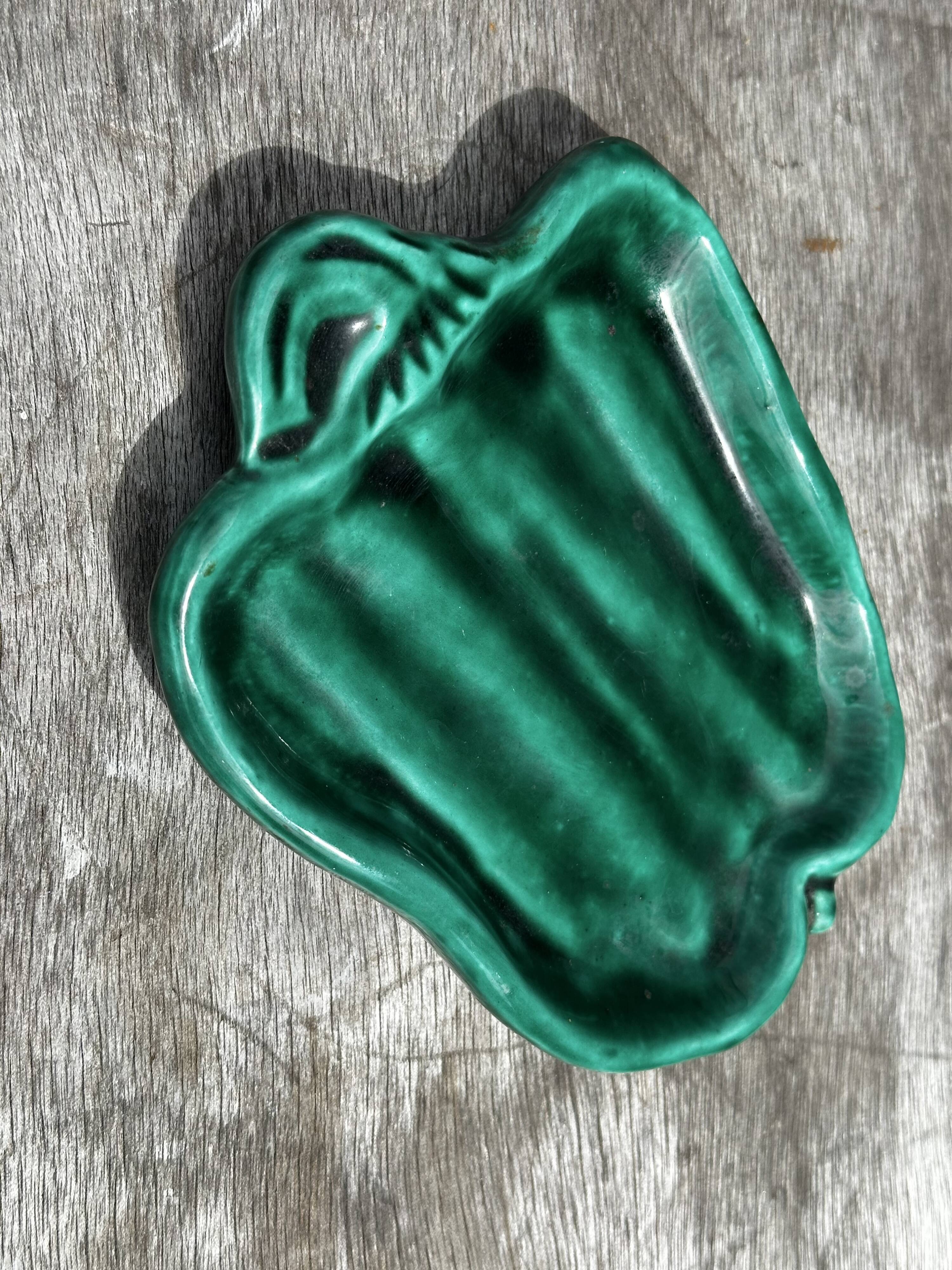 1950s Pepper-Shaped Butter Dish, Signed Vallauris