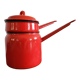 Bouilloire rouge en email vintage