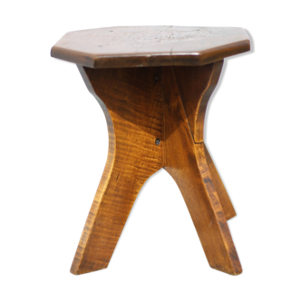 Vintage stool, wooden stool, octagonal stool, plant holder