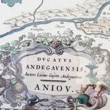 Antique 1631 map of the Duchy of Anjou by Guillaume Blaeu (1571-1638) after Lézin Guyet (1515-158)