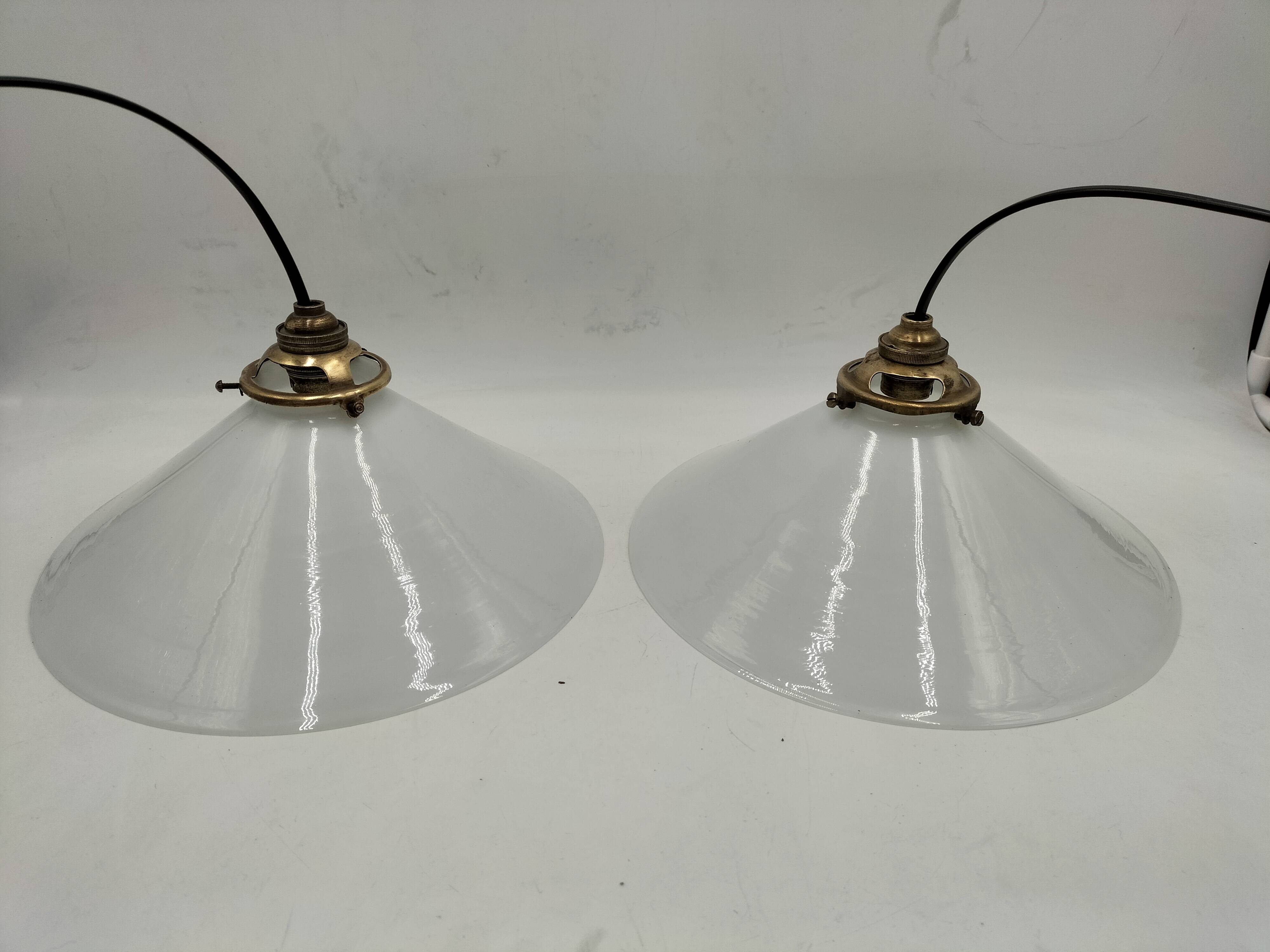Opaline cone pendants