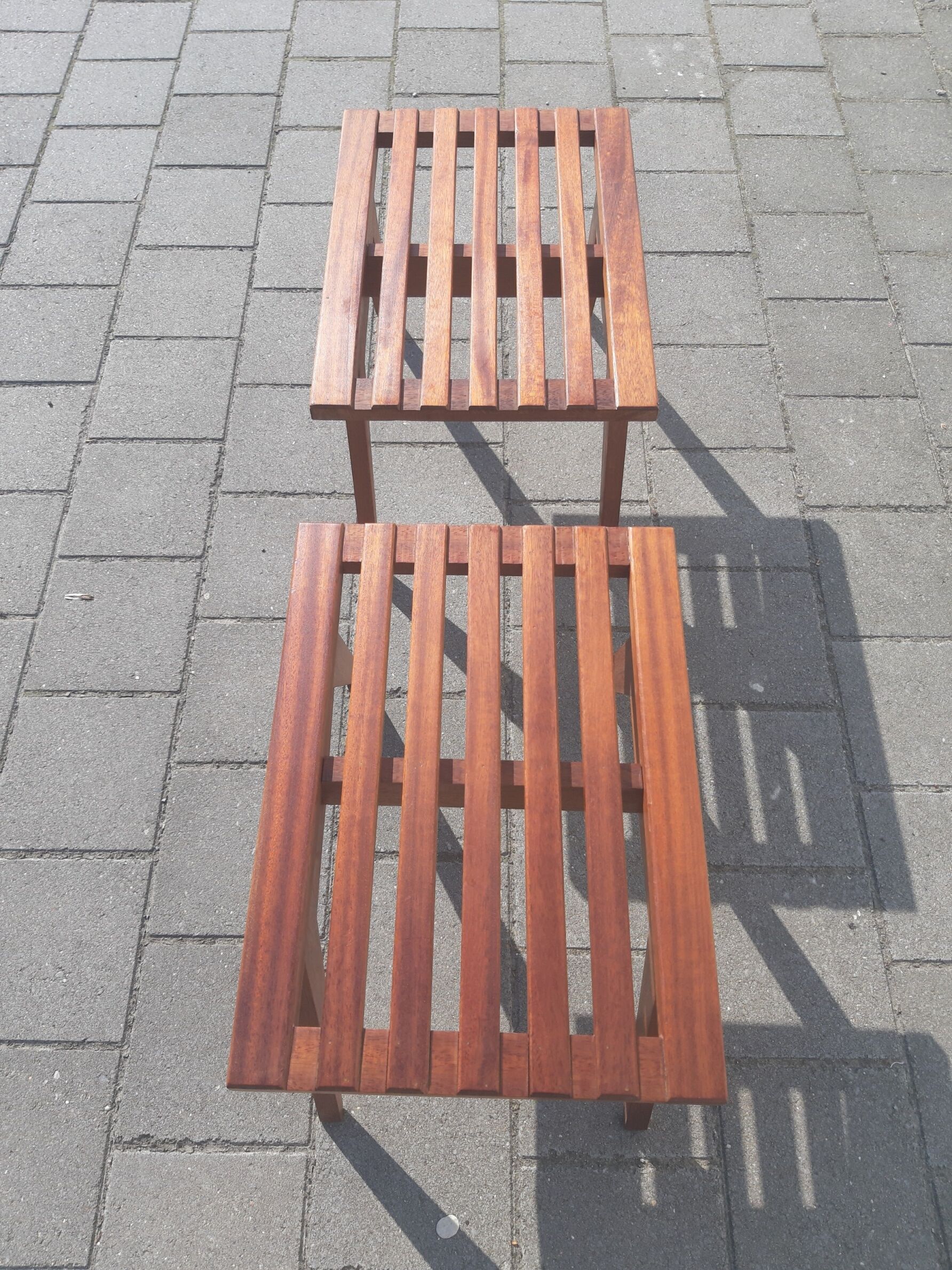Pair of massive Reconstruction furniture mahogany side Tables
