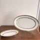Lot 2 Plat Ovale Porcelaine Limoges Harreau Bord Godronné Style Néo Classiq