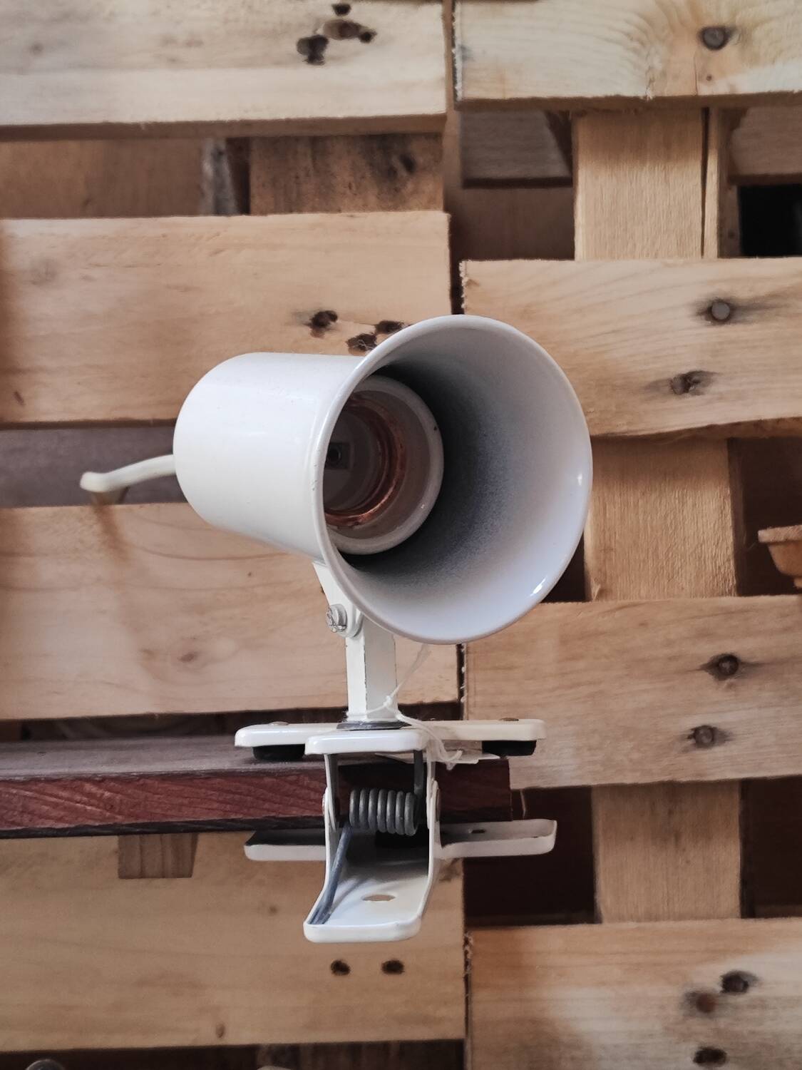 White steel clamp spotlight lita 70s