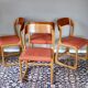4 vintage chairs in teak, Scandinavian style, by the publisher Baumann, model Bémol / "Traineau"