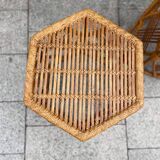 Pair of rattan side or bedside tables