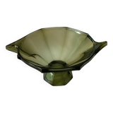 Vintage Art Deco style olive green glass cup