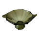 Vintage Art Deco style olive green glass cup