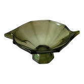 Vintage Art Deco style olive green glass cup