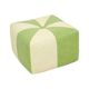 Vintage Square Pouf Skai Faux Leather Green Cream 43cm
