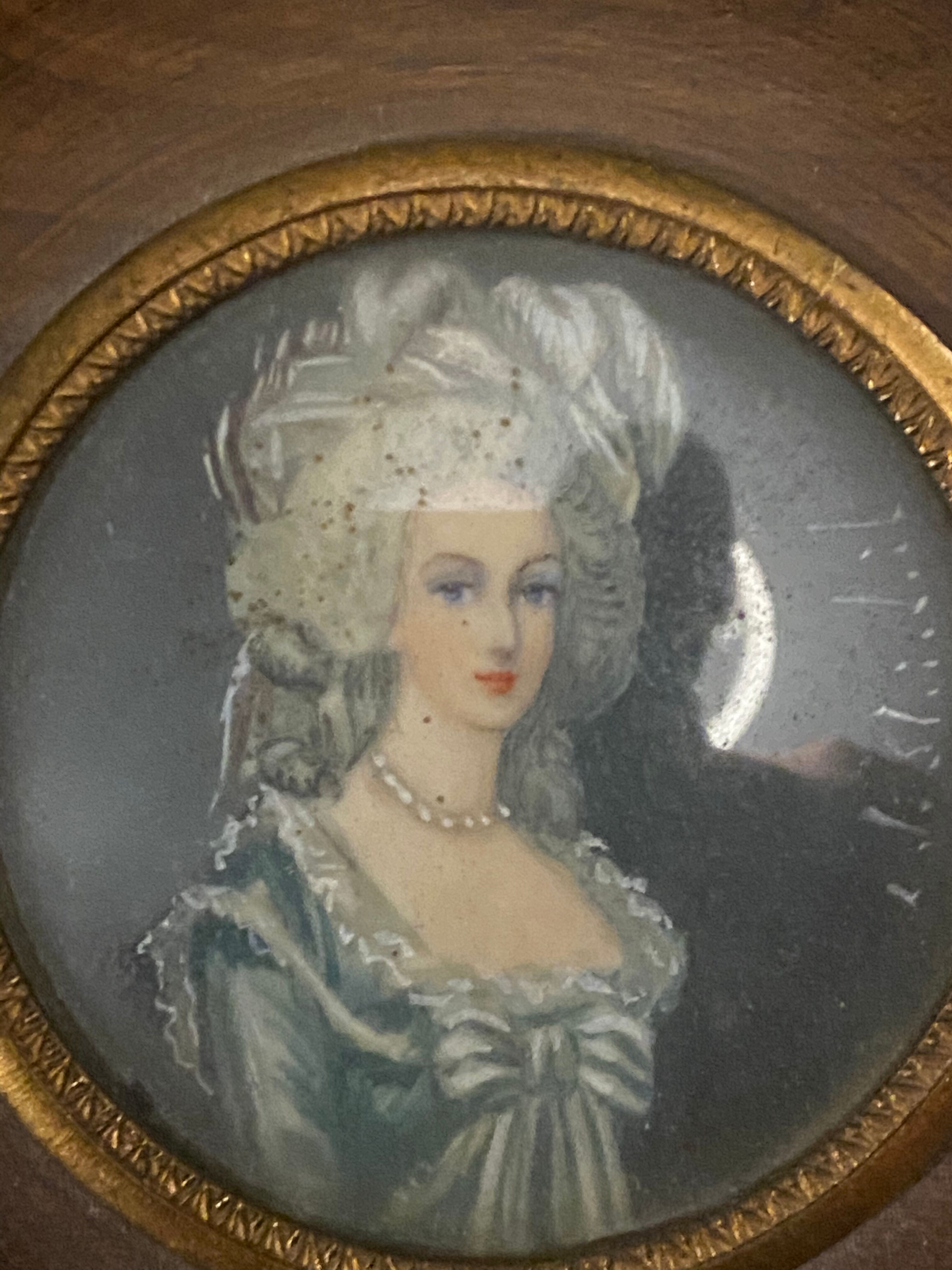 Signed miniature portrait