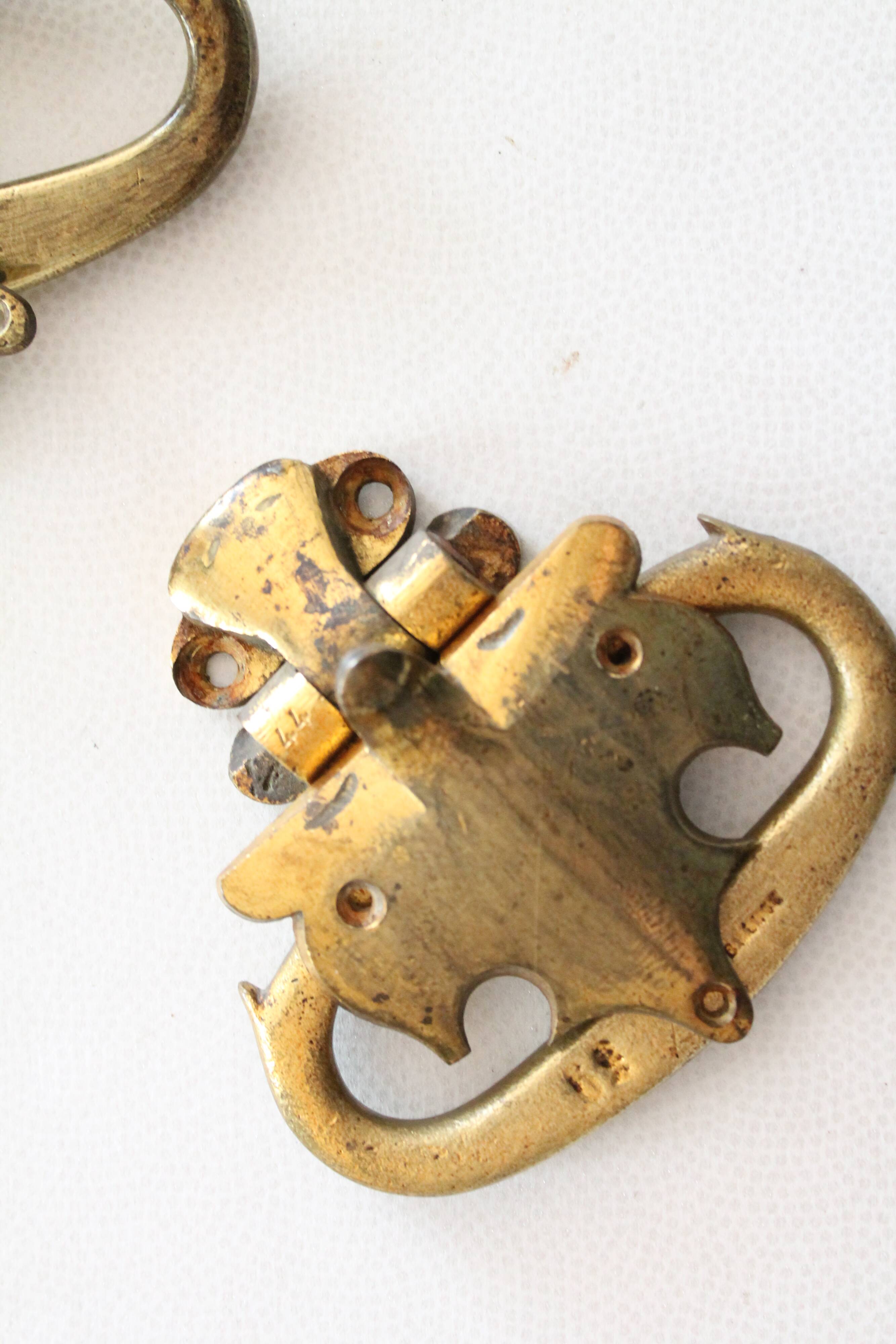 Large antique piano handles, old bronze, hardware.