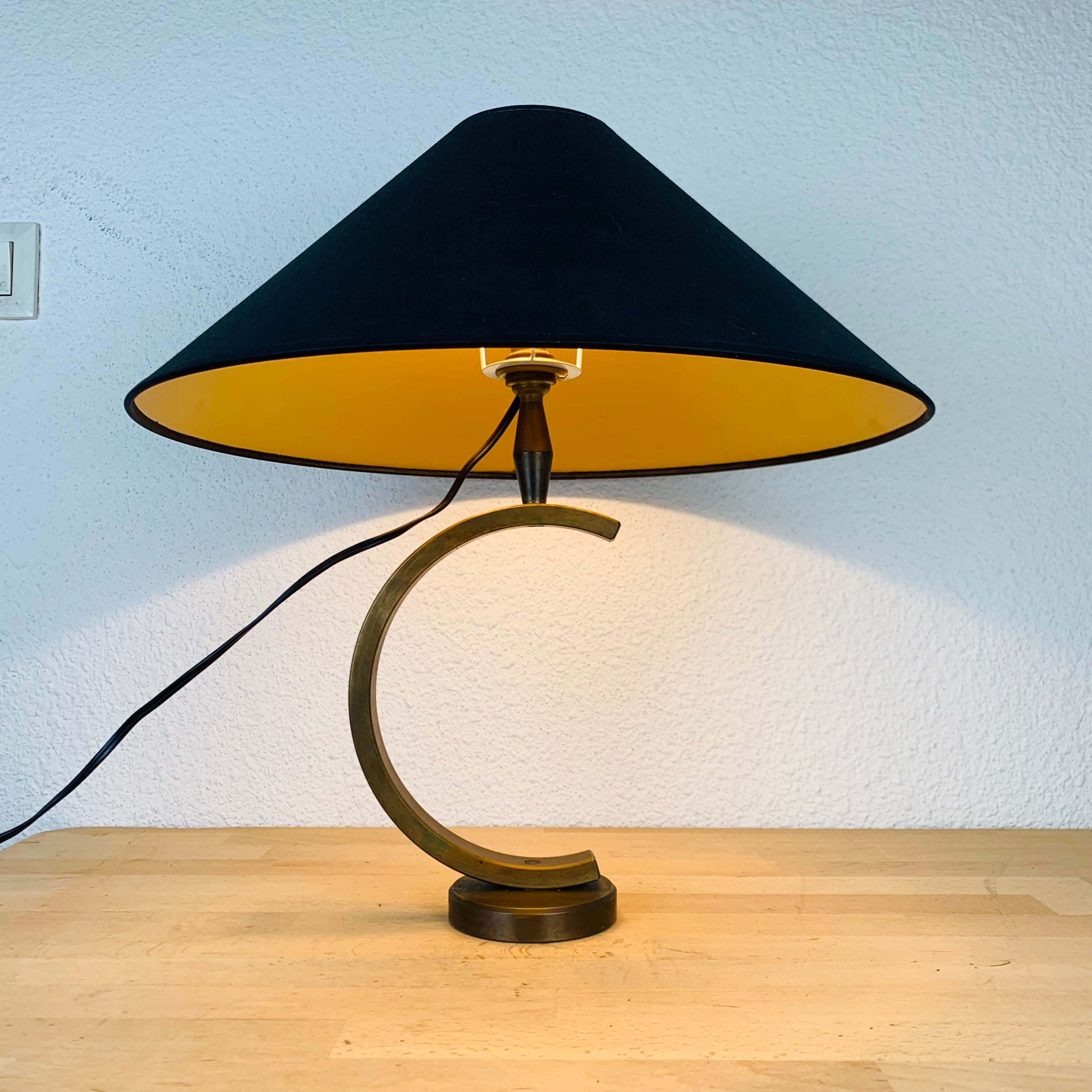 Sculptural brass lamp modernist style 50s