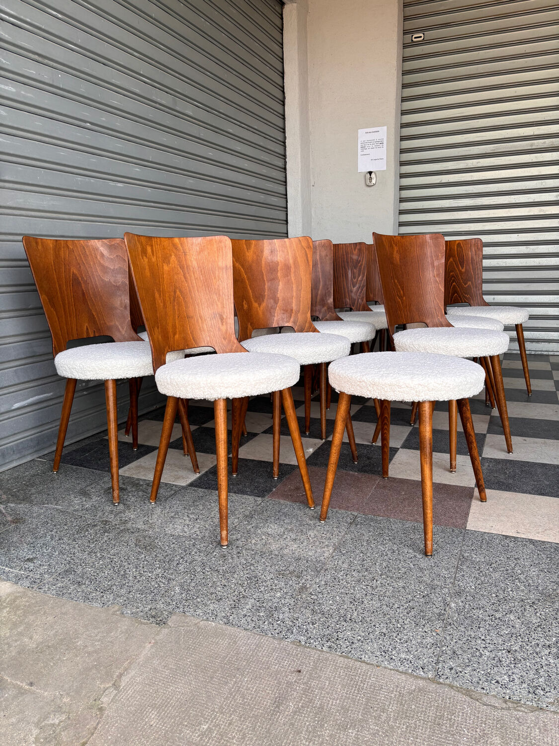 Set of 14 Baumann bistro chairs