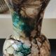 Marbled glass art ball vase. Murano style. Italy. Height 26 cm.