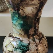 Marbled glass art ball vase. Murano style. Italy. Height 26 cm.