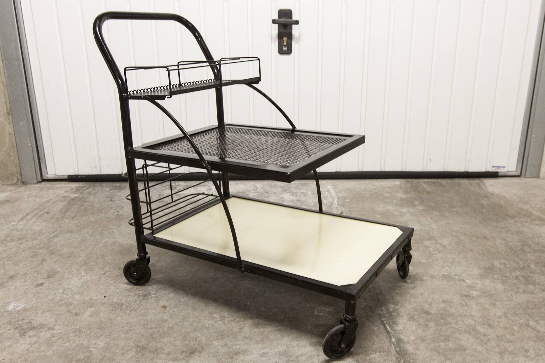 Trolley on wheels 1960 perforated metal