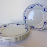 6 dessert plates from Gien, Pervenche model