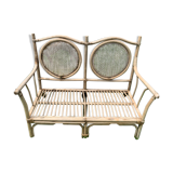 Old rattan sofa
