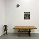Savoyard monastery table in solid pine, circa 1970