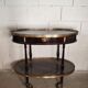 Oval Wooden and Brass Serving Table in Louis XVI Style / Maiso