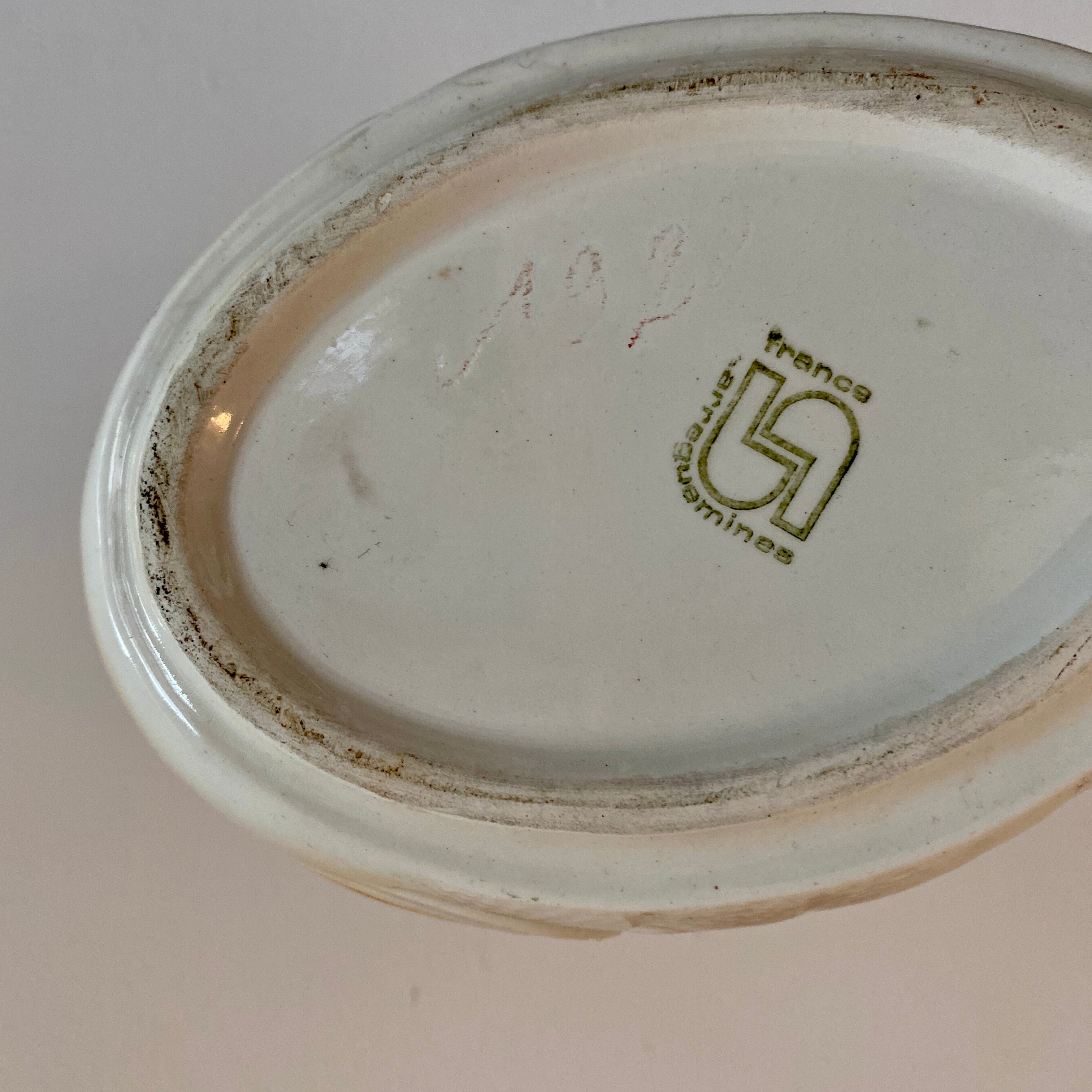 Lot plat et saucière poisson vintage Sarreguemines