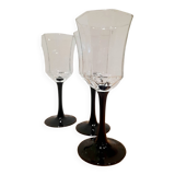 Black Luminarc stemmed glass