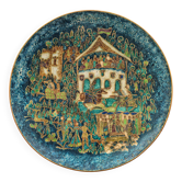1970s Walter Lochmuller Fine Abstract Cloisonne Blue Enamel Dish